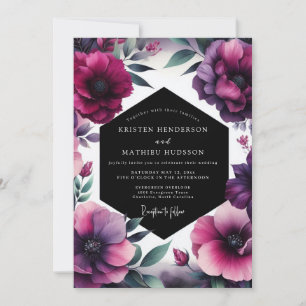 Amethyst Dramatic Bloom Wedding Invitation