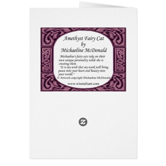 Amethyst Fairy Cat Card (Back)