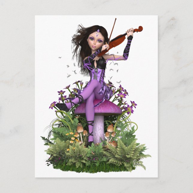 Amethyst Fairy ~ Sweet Melody Postcard (Front)
