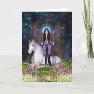 Amethyst Fairy & Unicorn Card