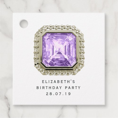 Amethyst February Birthstone Favor Tags