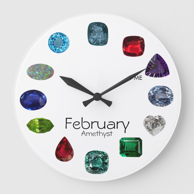 Amethyst, February Birthstone Large Clock (Front)