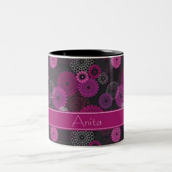 Amethyst Floral Burst Print Two-tone Coffee Mug by Letsrendevoo at Zazzle