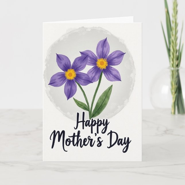 Amethyst Floral Mothers Day Card (Front)