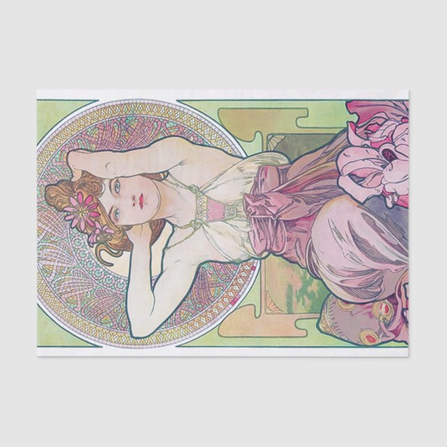 Amethyst (Four Jewels), Alphonse Mucha Tissue Paper (Front)
