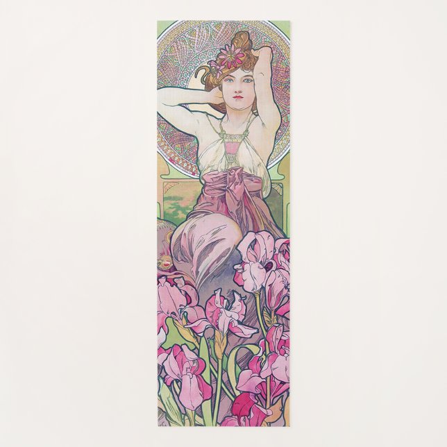 Amethyst (Four Jewels), Alphonse Mucha Yoga Mat (Front)