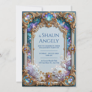 Amethyst Galaxy Floral Wedding Invitation