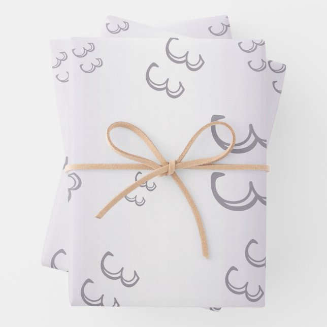 Amethyst Gem & Glitter 33rd Wedding Anniversary Wrapping Paper Sheets (In situ)