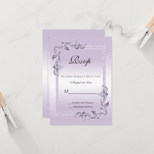 Amethyst Gem  Glitter 33rd Wedding RSVP