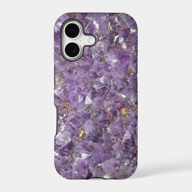 Amethyst gem violet crystal stone iPhone case (Back)