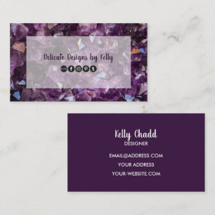 Amethyst Gemstone Crystal Jewelry Designer Business Card