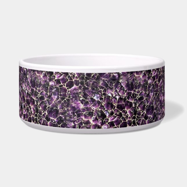 Amethyst Gemstone Crystal Print Bowl (Front)