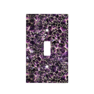 Amethyst Gemstone Crystal Print Light Switch Cover
