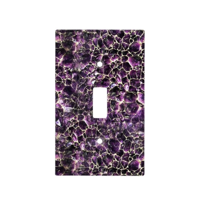 Amethyst Gemstone Crystal Print Light Switch Cover (Front)