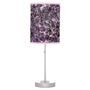 Amethyst Gemstone Crystal Print Table Lamp