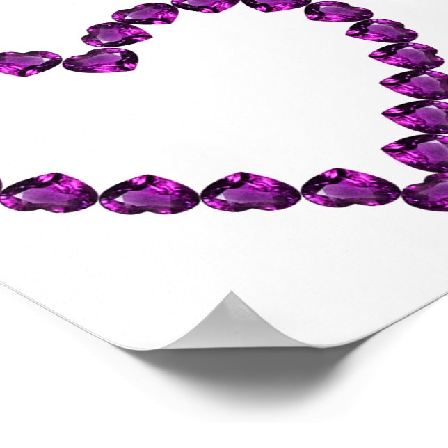 Amethyst Gemstone Heart Purple Poster (Corner)