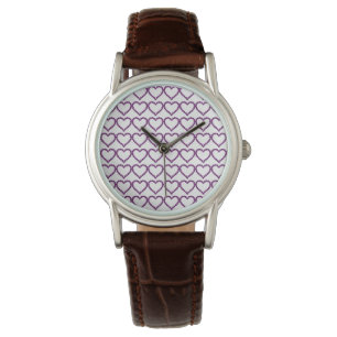 Amethyst Gemstone Heart Purple Watch