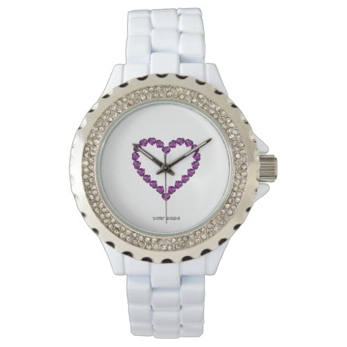 Amethyst Gemstone Heart Purple Watch