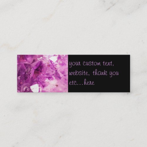 Amethyst Gemstone Image Shiny and Sparkly Mini Business Card