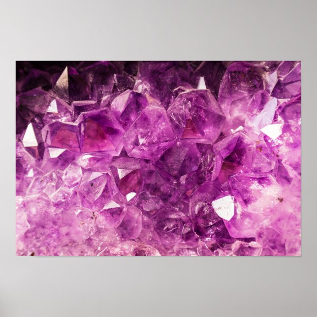 Amethyst Gemstone Image Shiny and Sparkly Poster (Front)