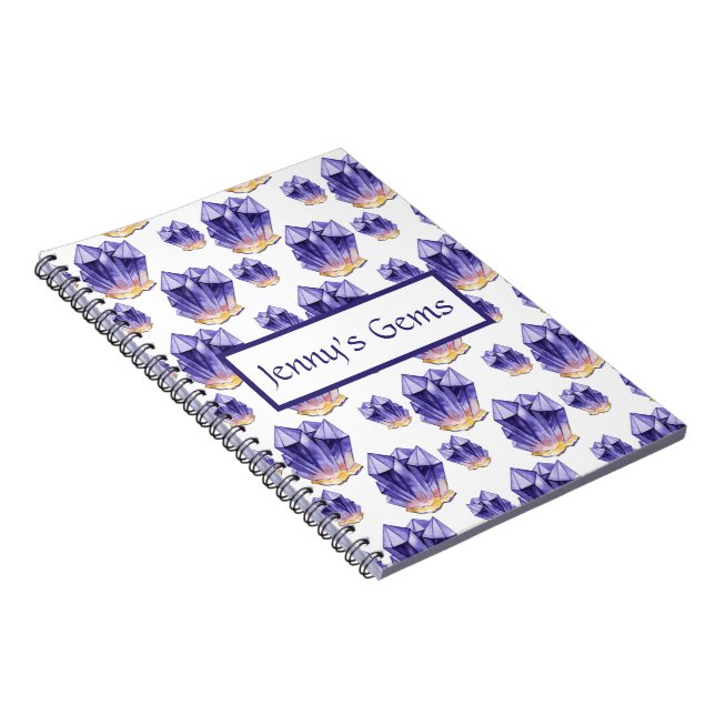 Amethyst Gemstone  Notebook (Right Side)