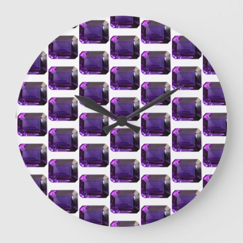 Amethyst Gemstone of February Purple Large Clock