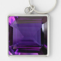 Amethyst Gemstone Purple Keychain
