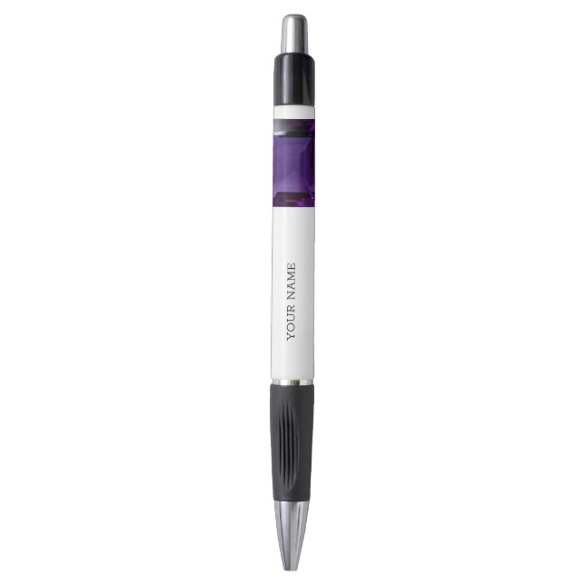 Amethyst Gemstone Purple Pen (Front Vertical)