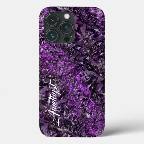 Amethyst Gemstone with Name Case_Mate iPhone Case