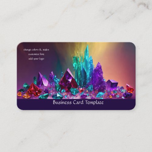 Amethyst Gemstones Colorful Healing Crystals  Business Card