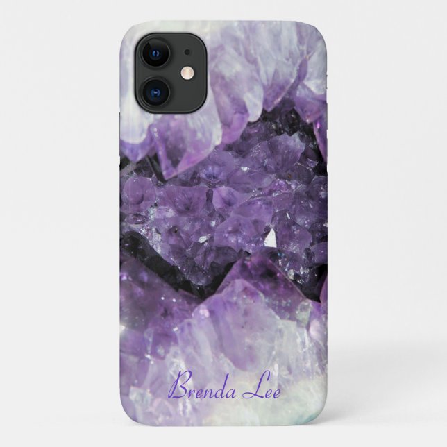 Amethyst Geode 3D look Case *Personalize* (Back)