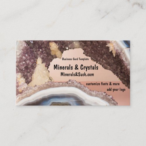 Amethyst Geode Agate Crystals Business Card