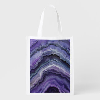 Amethyst Geode Fluid Pour Grocery Bag
