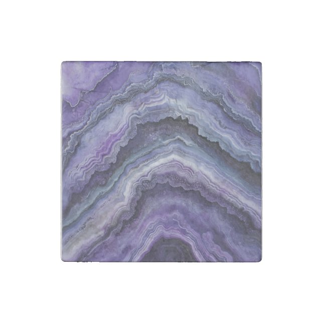 Amethyst Geode Fluid Pour Stone Magnet (Front)