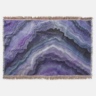 Amethyst Geode Fluid Pour Throw Blanket
