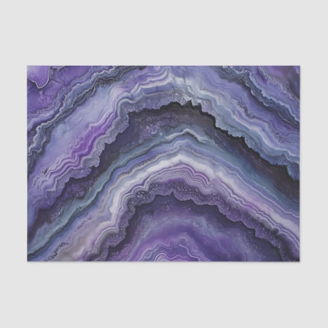 Amethyst Geode Fluid Pour Tissue Paper (Front)
