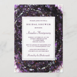 Amethyst Geode Purple Bridal Shower Invitation