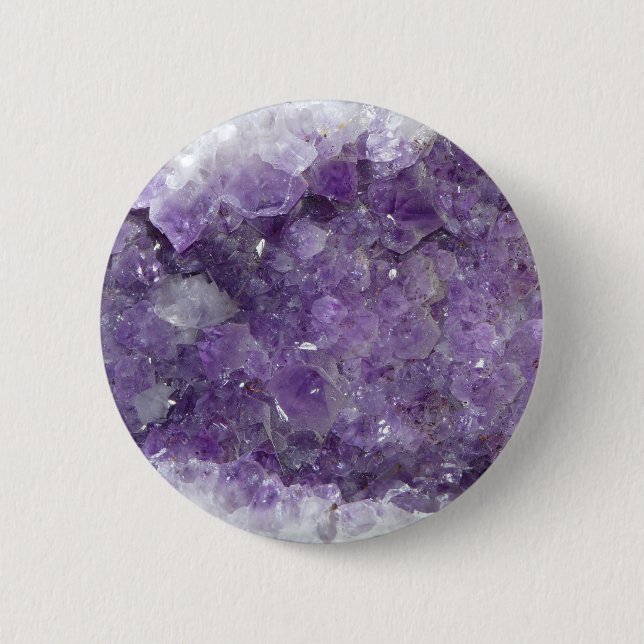 Amethyst Geode - Violet Crystal Gemstone Button (Front)