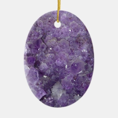 Amethyst Geode _ Violet Crystal Gemstone Ceramic Ornament