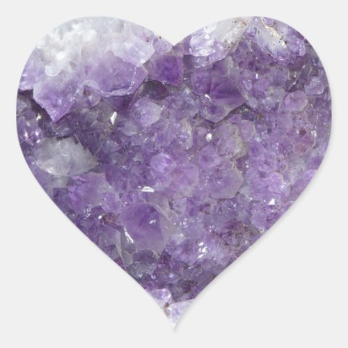 Amethyst Geode _ Violet Crystal Gemstone Heart Sticker