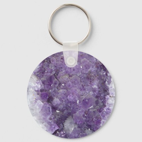 Amethyst Geode _ Violet Crystal Gemstone Keychain