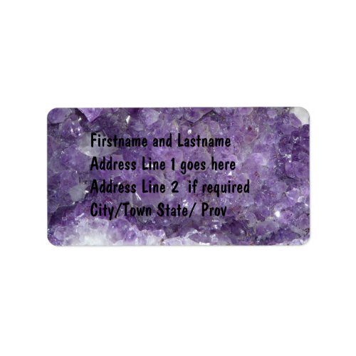 Amethyst Geode _ Violet Crystal Gemstone Label