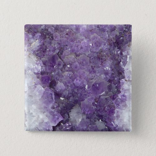 Amethyst Geode _ Violet Crystal Gemstone Pinback Button