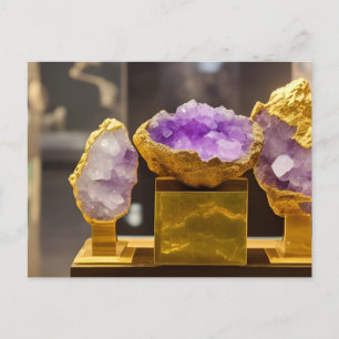 Amethyst Geodes Museum Display Digital Art Postcard