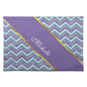 Amethyst Glass Zigzag Pattern Cloth Placemat