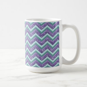 Amethyst Glass Zigzag Pattern Coffee Mug