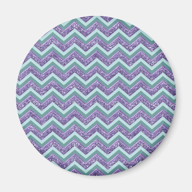 Amethyst Glass Zigzag Pattern Magnet (Front)