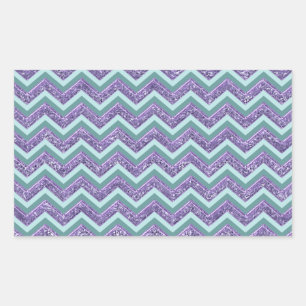 Amethyst Glass Zigzag Pattern Rectangular Sticker