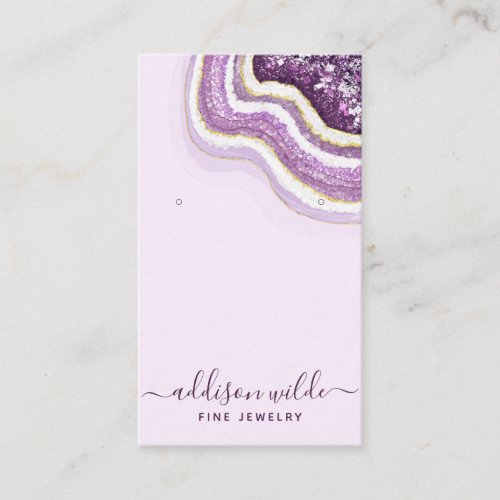 Amethyst Glitter Agate Geode Chic Jewelry Display Business Card