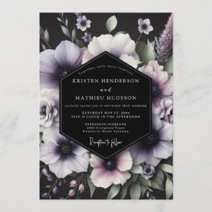 Amethyst Gothic Anemone Wedding Invitation